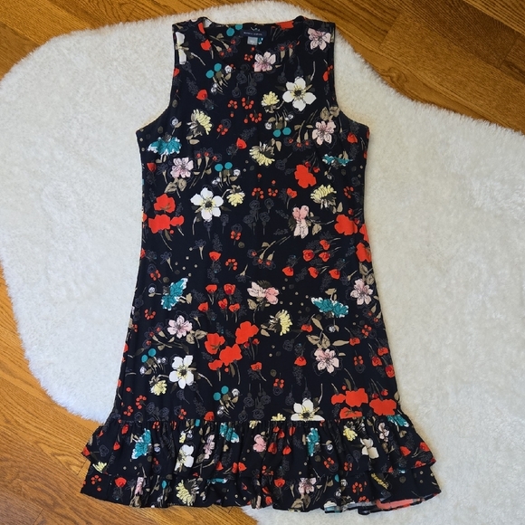 Tommy Hilifger Navy/Red Floral Dress, Womens 8, Great Condition - Picture 1 of 8